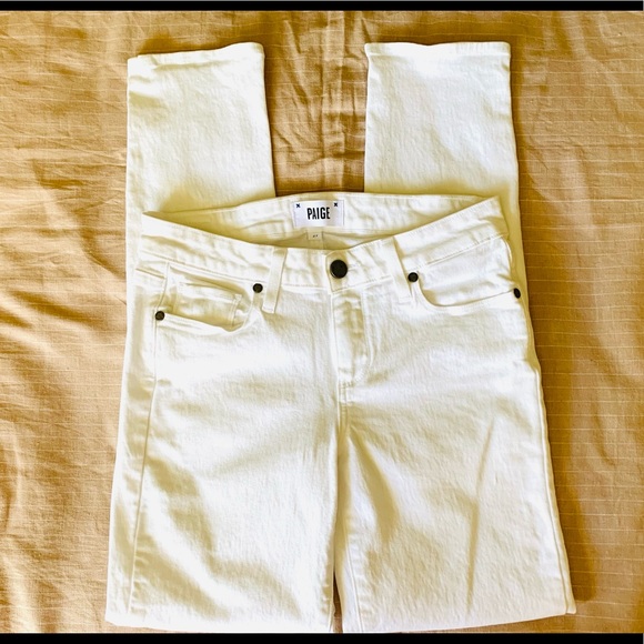 Jean Skinny Blanc Paige Denim Skyline - Taille 25 (US) - Modèle Cheville Ajustée (ankle Peg) - Occasion Très Bon état